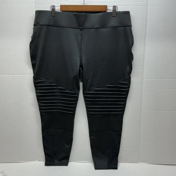 1X LEGGINGS SUSAN LUCCI MOTO LEGGINGS BLACK 38" WAIST - Picture 1 of 12